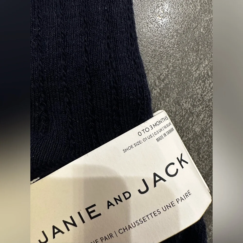 Janie and Jack Baby Navy Ribbed Socks